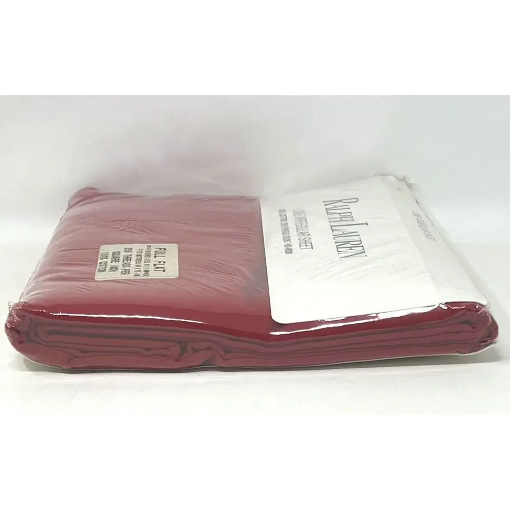 Vintage Ralph Lauren Red Full Flat Sheet *IRREGULAR* New In Package USA MADE NIP